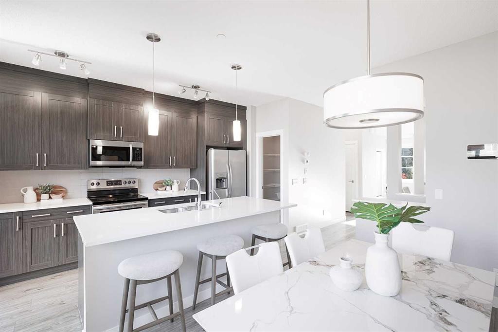 14902 1 Street Ne, Calgary, AB - Indoor Photo Showing Kitchen With Upgraded Kitchen