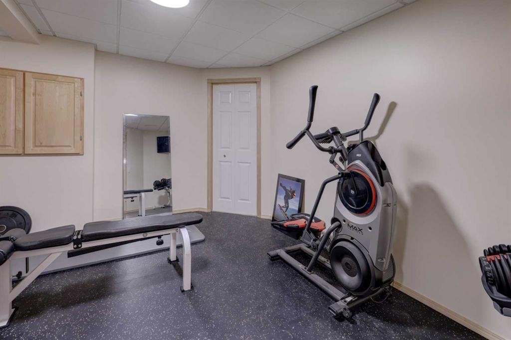 8 Canoe Road Sw, Airdrie, AB - Indoor Photo Showing Gym Room
