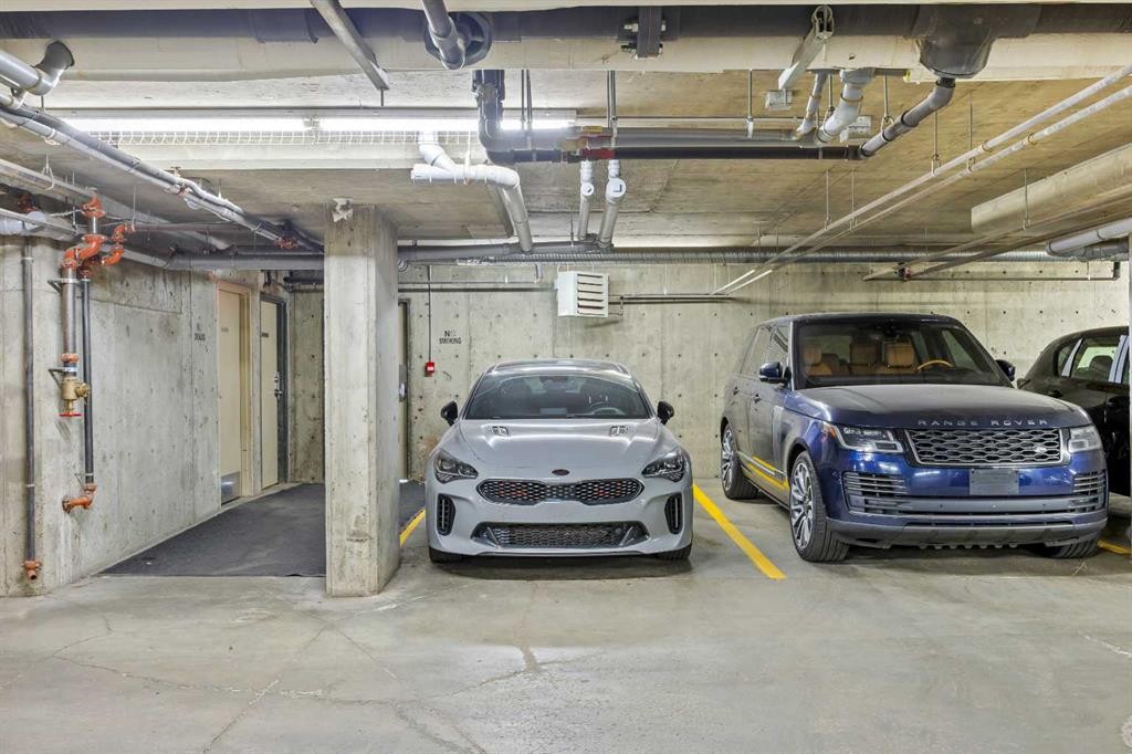 401-7110 80 Avenue Ne, Calgary, AB - Indoor Photo Showing Garage