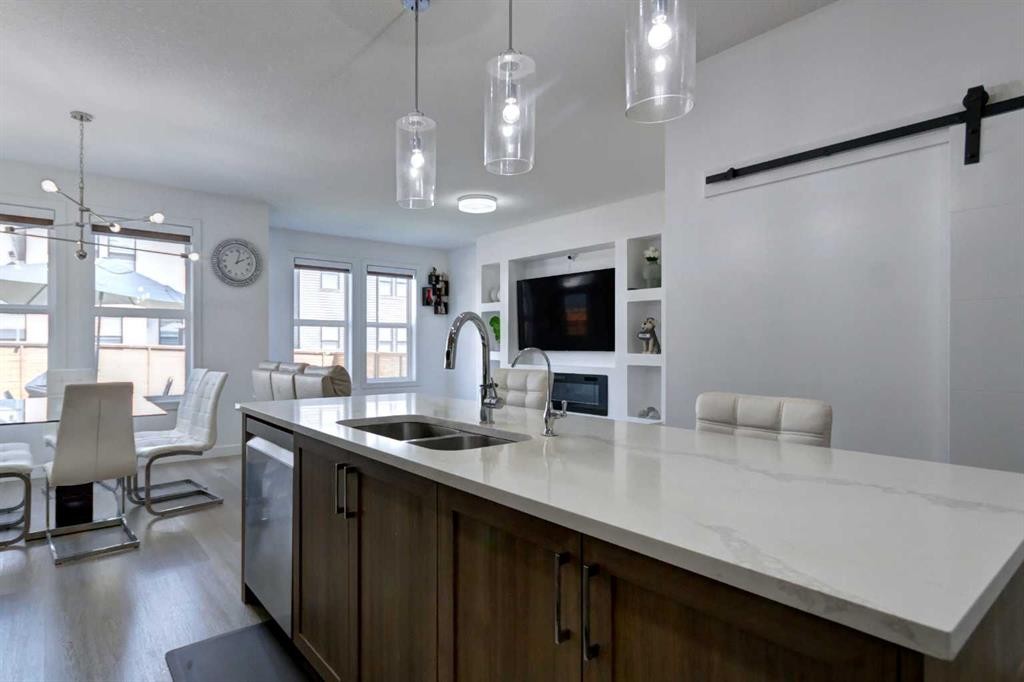 92 Copperhead Grove Se, Calgary, AB - Indoor Photo Showing Kitchen With Double Sink