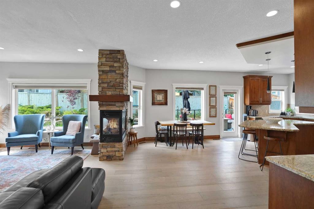 45 Sherwood View Nw, Calgary, AB - Indoor Photo Showing Living Room With Fireplace
