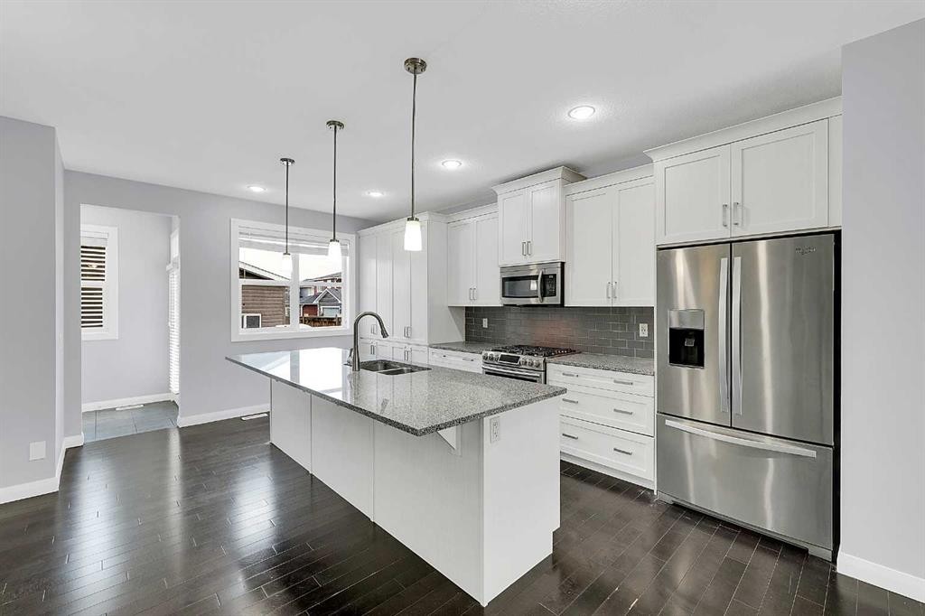 95 Redstone Park Ne, Calgary, AB - Indoor Photo Showing Kitchen With Stainless Steel Kitchen With Double Sink With Upgraded Kitchen