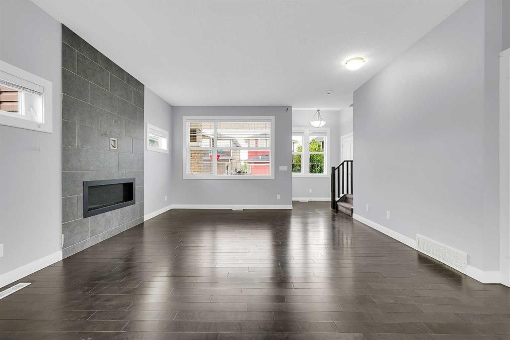 95 Redstone Park Ne, Calgary, AB - Indoor With Fireplace