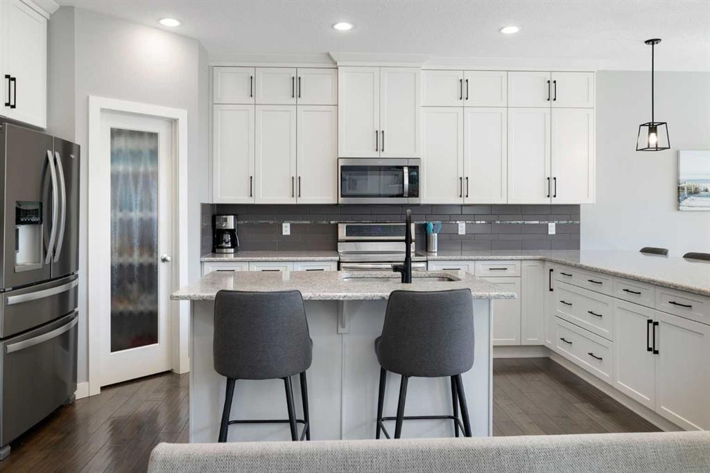 94 Masters Mews Se, Calgary, AB - Indoor Photo Showing Kitchen With Stainless Steel Kitchen With Upgraded Kitchen