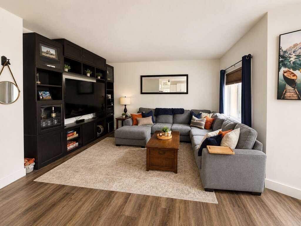 24 Brander Avenue Nw, Langdon, AB - Indoor Photo Showing Living Room