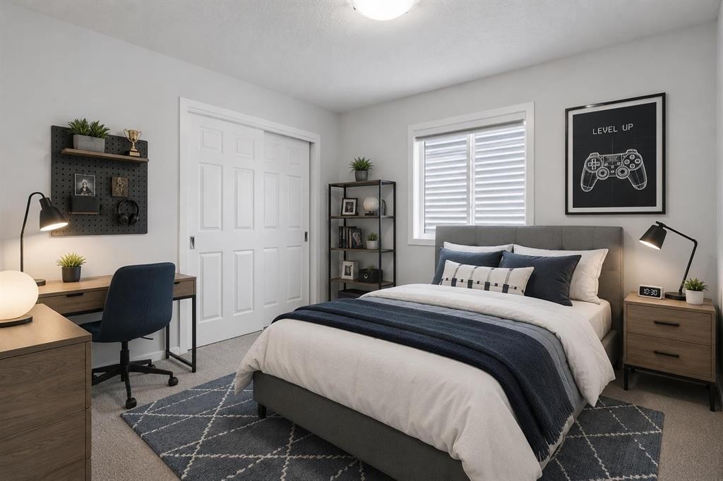 199 Carringham Road Nw, Calgary, AB - Indoor Photo Showing Bedroom