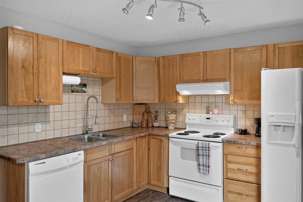 45-380 Bermuda Drive Nw, Calgary, AB - Indoor Photo Showing Kitchen With Double Sink