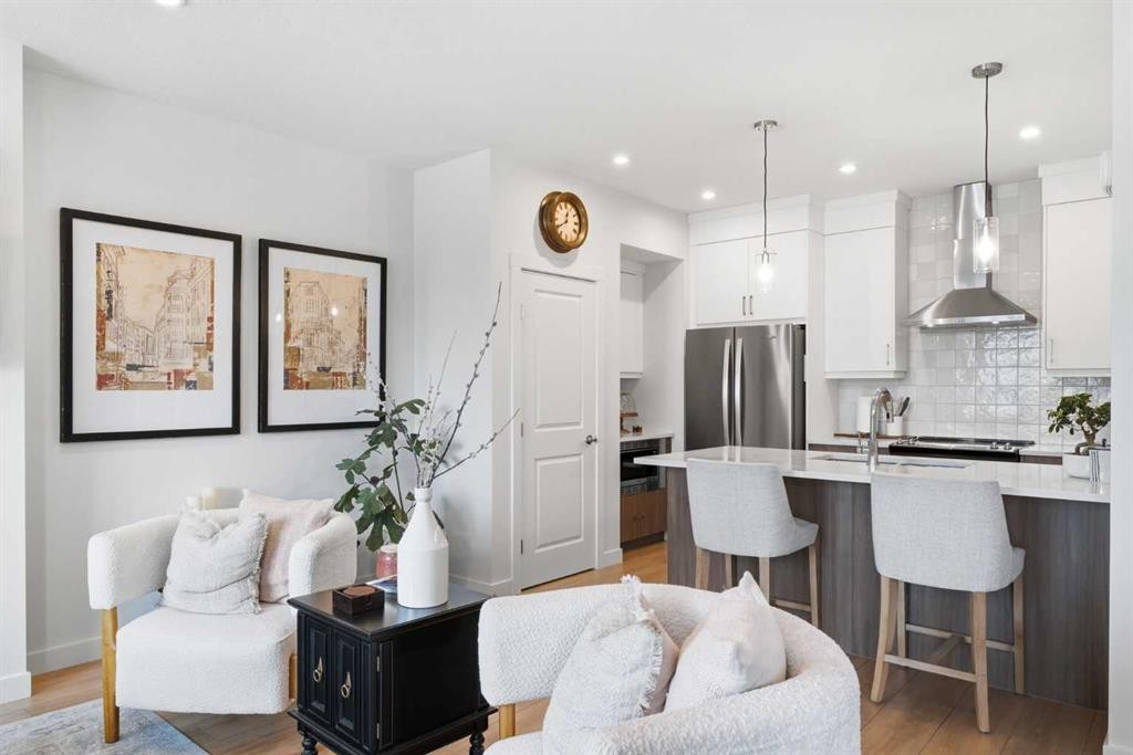 31 Seton Row Se, Calgary, AB - Indoor Photo Showing Kitchen With Stainless Steel Kitchen With Upgraded Kitchen