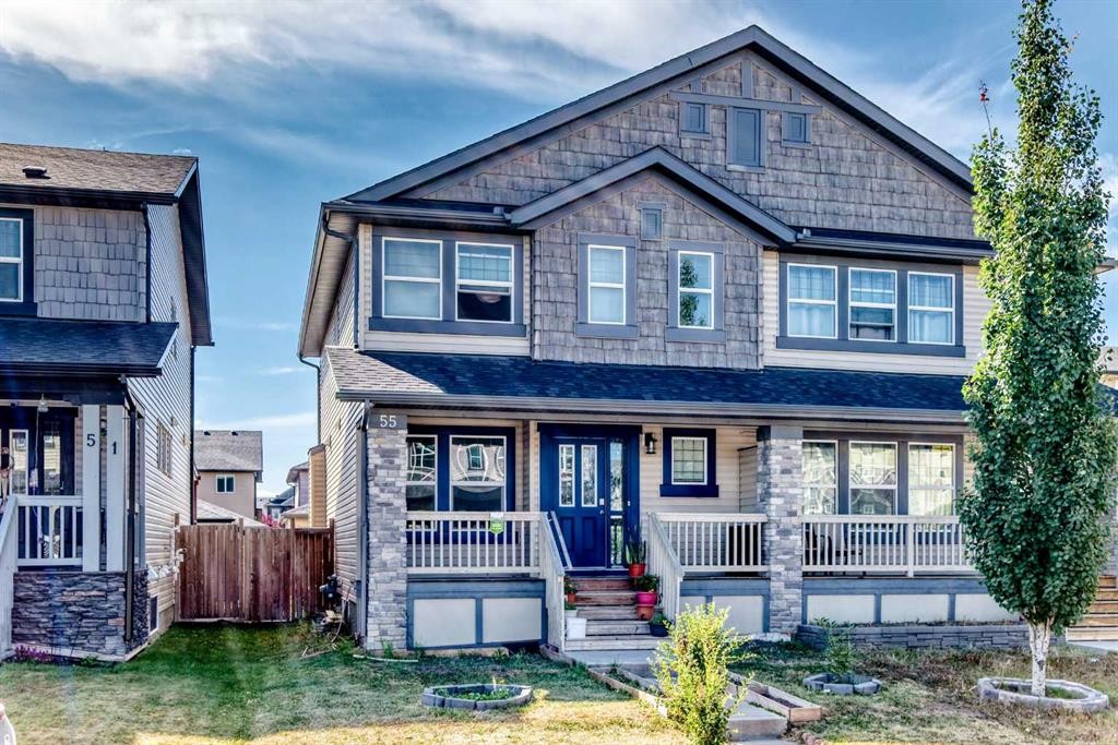 55 Skyview Ranch Lane Ne, Calgary, AB - Outdoor With Deck Patio Veranda With Facade
