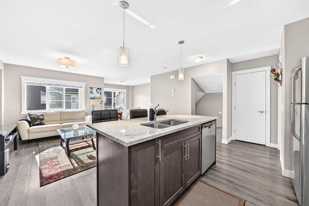 551 Redstone View Ne View Ne, Calgary, AB - Indoor Photo Showing Kitchen With Double Sink