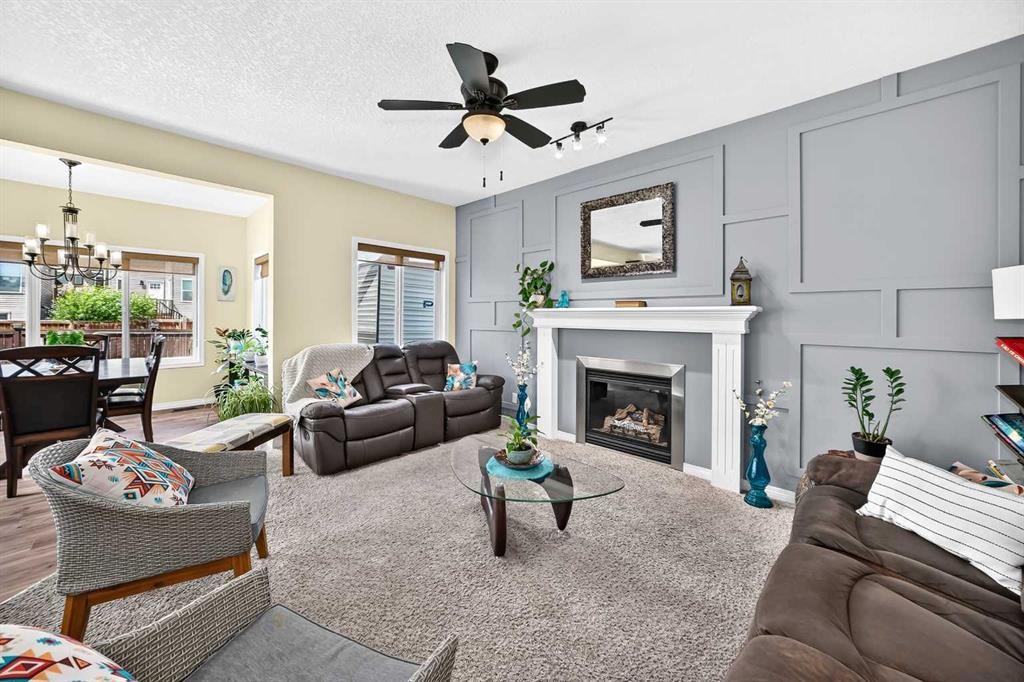 157 Sage Valley Road Nw, Calgary, AB - Indoor Photo Showing Living Room With Fireplace
