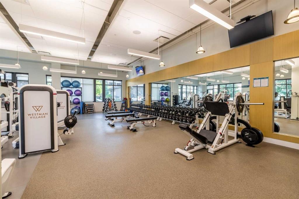124 Mahogany Centre Se, Calgary, AB - Indoor Photo Showing Gym Room