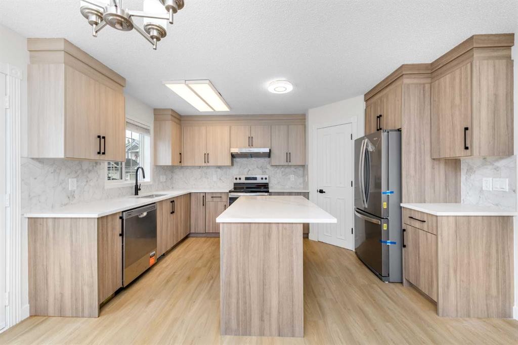 28 Coral Reef Link Ne, Calgary, AB - Indoor Photo Showing Kitchen With Stainless Steel Kitchen With Upgraded Kitchen