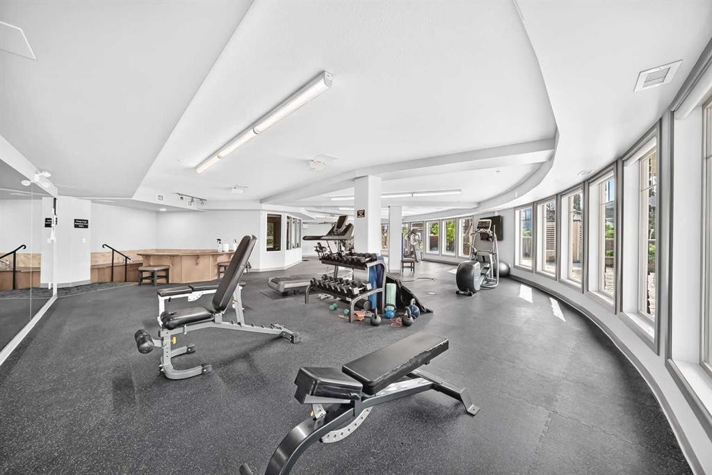 208-30 Cranfield Link Se, Calgary, AB - Indoor Photo Showing Gym Room