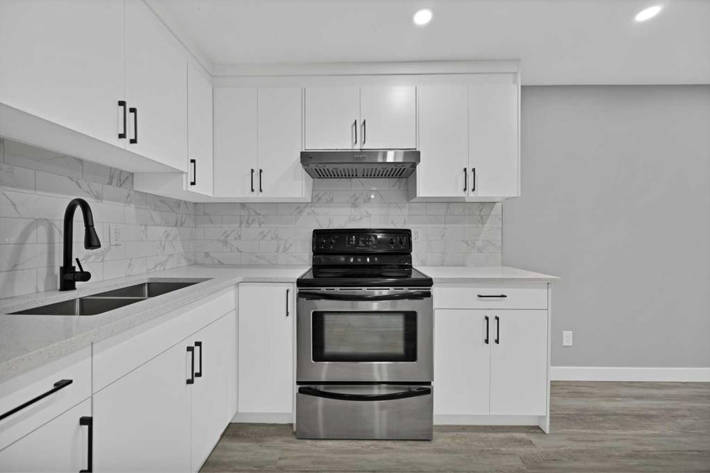 281 Cornerstone Passage Ne, Calgary, AB - Indoor Photo Showing Kitchen With Double Sink