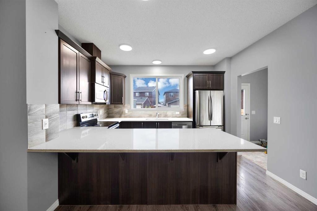 281 Cornerstone Passage Ne, Calgary, AB - Indoor Photo Showing Kitchen With Upgraded Kitchen