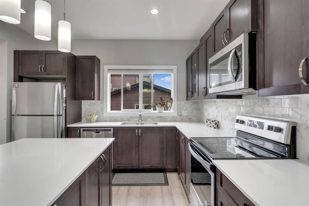 160 Cornerstone Avenue Ne, Calgary, AB - Indoor Photo Showing Kitchen With Stainless Steel Kitchen With Upgraded Kitchen