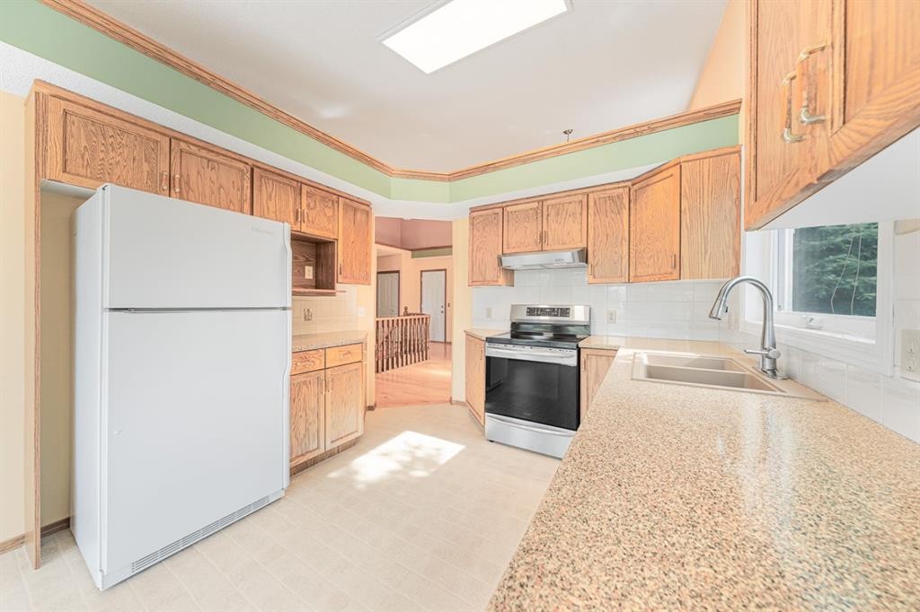 22 Douglas Woods Park Se, Calgary, AB - Indoor Photo Showing Kitchen With Double Sink
