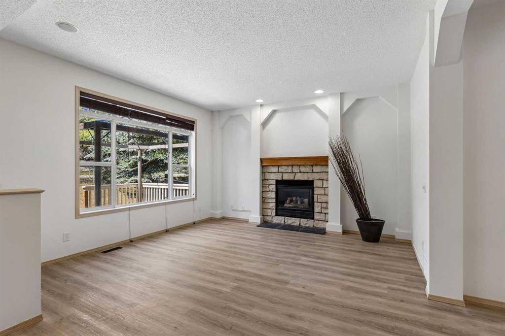 420 Royal Oak Circle Nw, Calgary, AB - Indoor Photo Showing Living Room With Fireplace