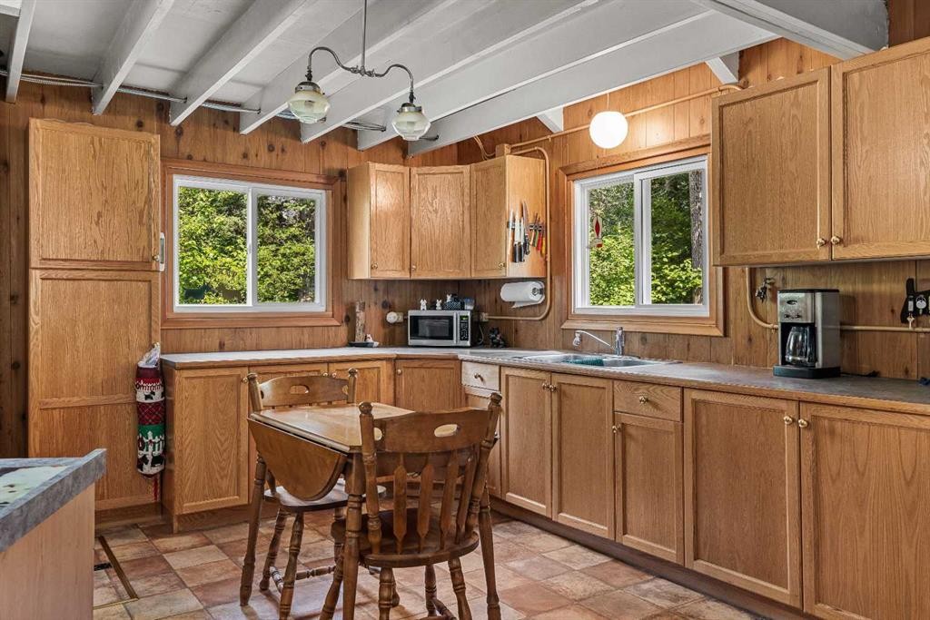 9 Des Arcs Road, Lac Des Arcs, AB - Indoor Photo Showing Kitchen With Double Sink