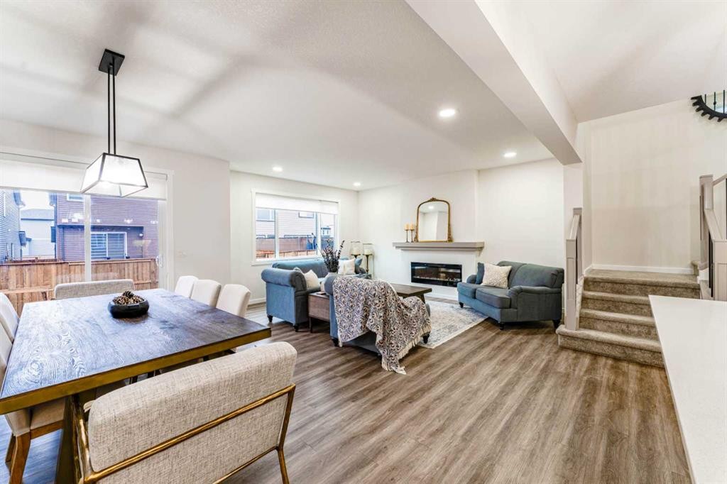 156 Savanna Drive Ne, Calgary, AB - Indoor With Fireplace