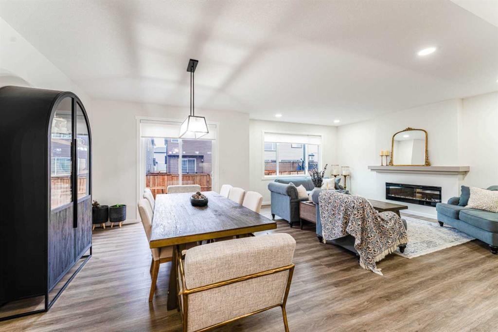 156 Savanna Drive Ne, Calgary, AB - Indoor With Fireplace