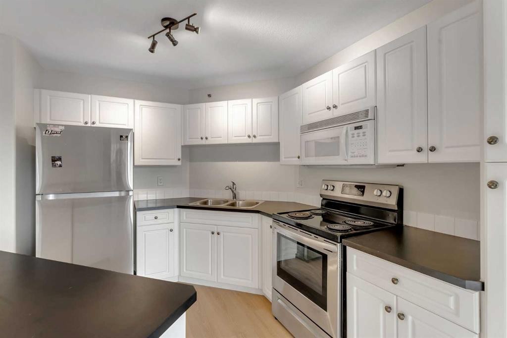 307-1307 Valleyview Park Se, Calgary, AB - Indoor Photo Showing Kitchen With Stainless Steel Kitchen With Double Sink