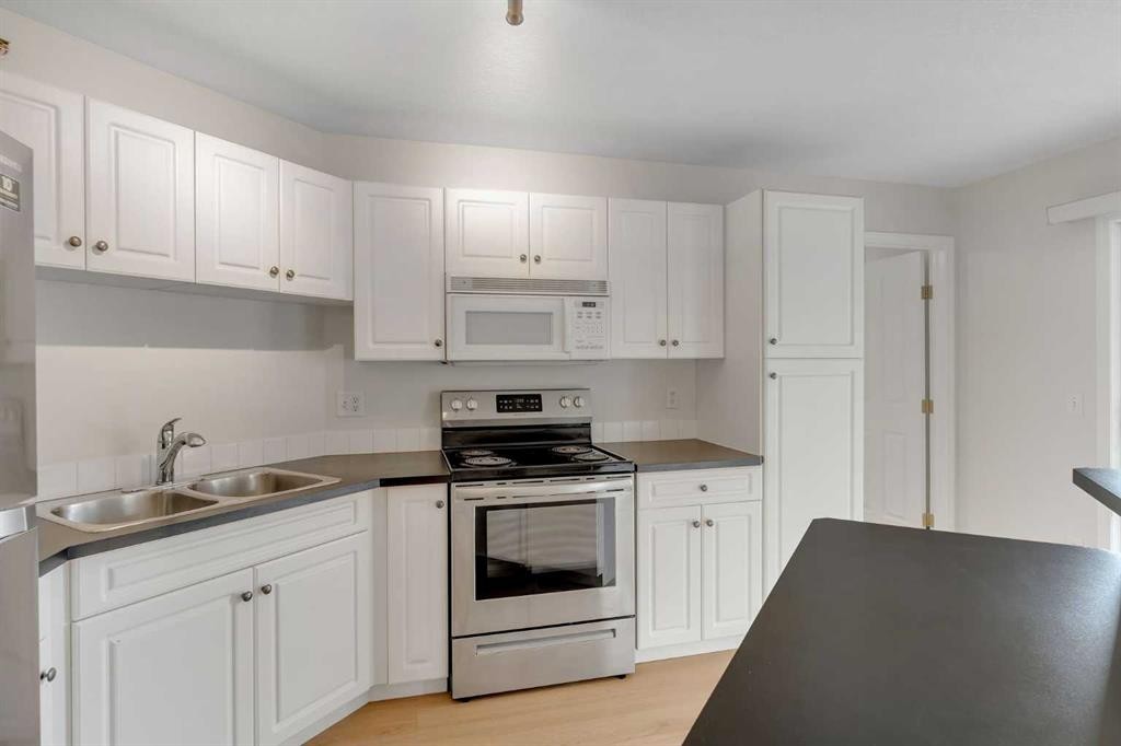 307-1307 Valleyview Park Se, Calgary, AB - Indoor Photo Showing Kitchen With Double Sink