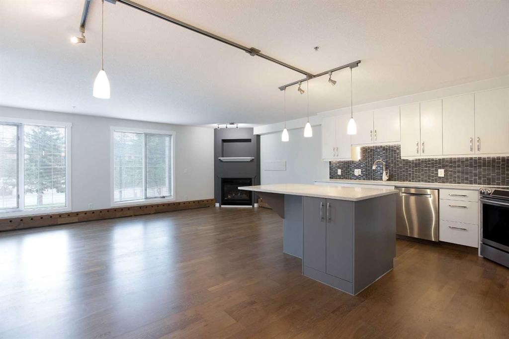 239-8535 Bonaventure Drive Se, Calgary, AB - Indoor Photo Showing Kitchen With Upgraded Kitchen