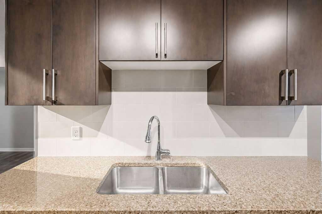 218 Cranford Walk Se, Calgary, AB - Indoor Photo Showing Kitchen With Double Sink With Upgraded Kitchen