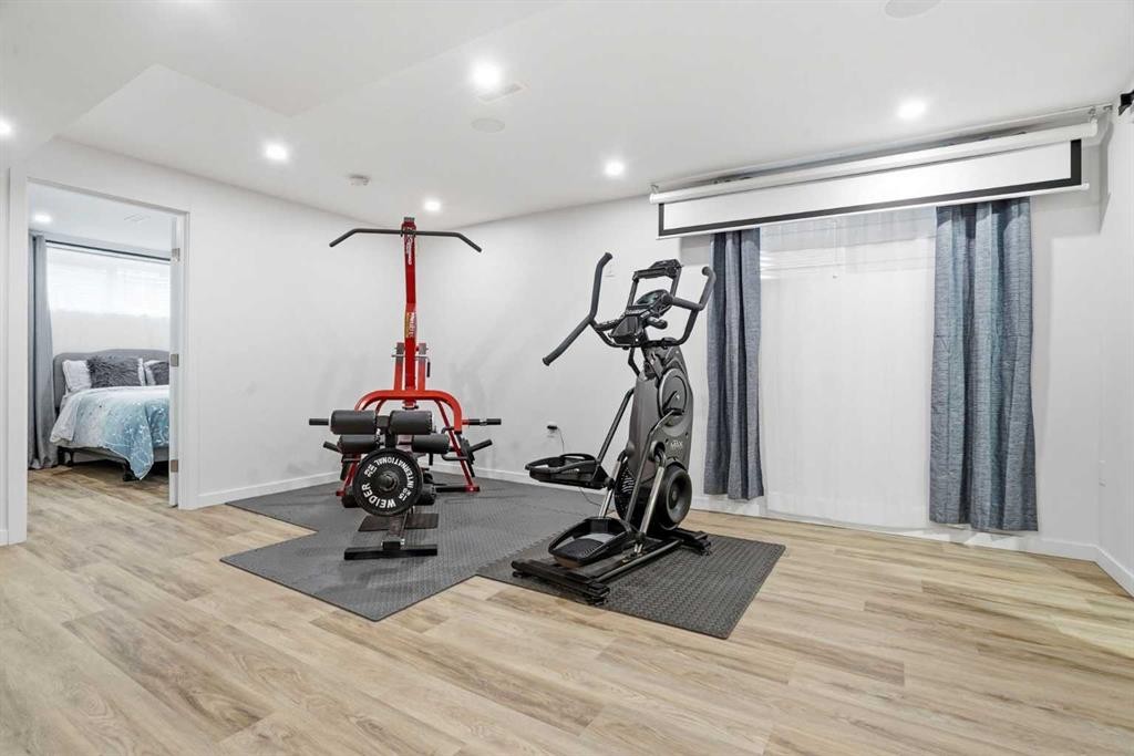 72 Redstone Common Ne, Calgary, AB - Indoor Photo Showing Gym Room