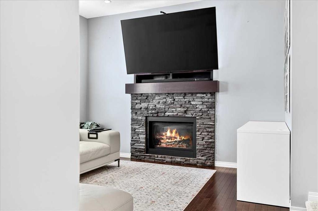 60 Mahogany Grove Se, Calgary, AB - Indoor Photo Showing Living Room With Fireplace