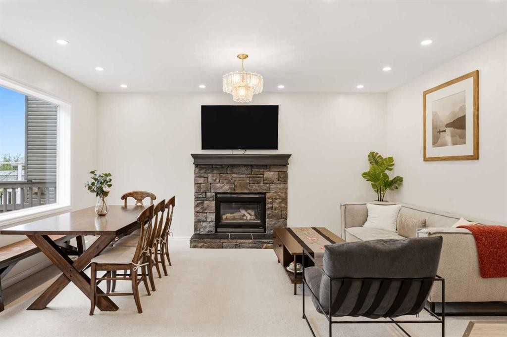 50 Somerglen Park Sw, Calgary, AB - Indoor With Fireplace