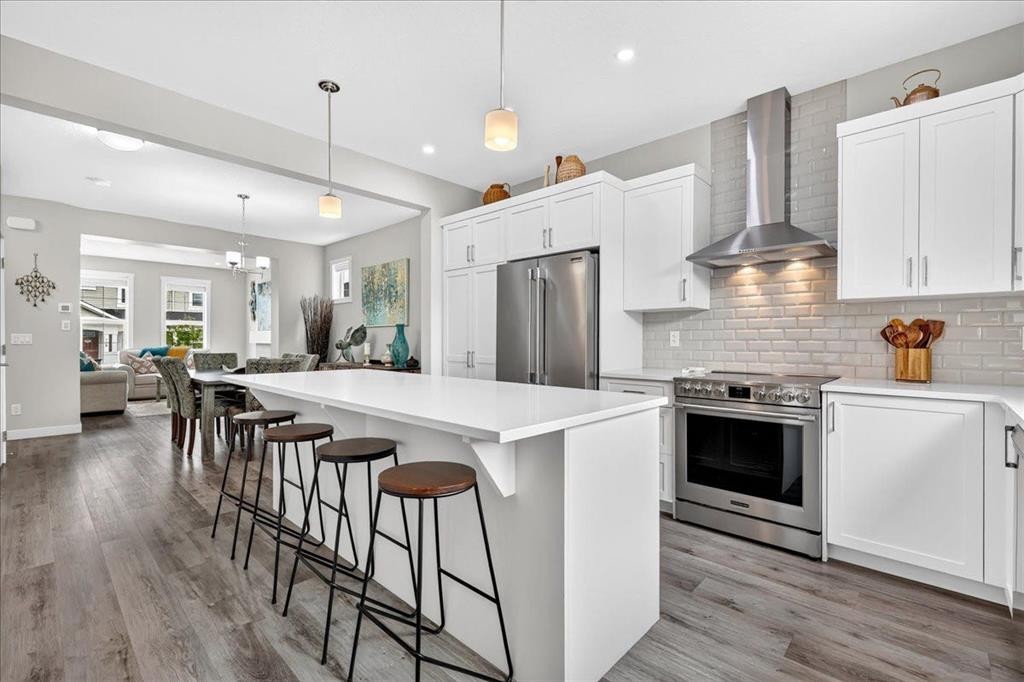 163 Copperleaf Way Se, Calgary, AB - Indoor Photo Showing Kitchen With Stainless Steel Kitchen With Upgraded Kitchen