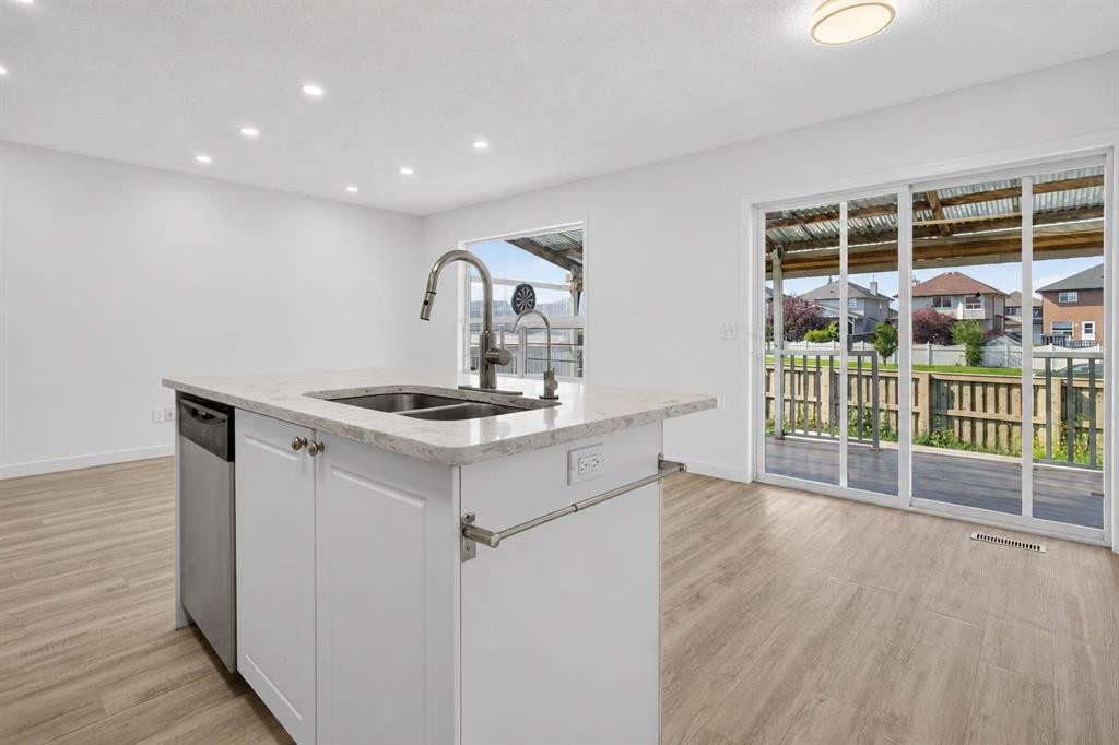 133 Martinvalley Crescent Ne, Calgary, AB - Indoor Photo Showing Kitchen With Double Sink