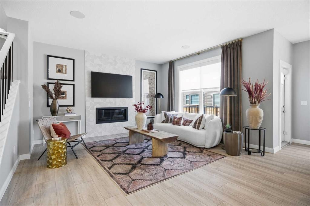 468 Dawson Circle, Chestermere, AB - Indoor Photo Showing Living Room With Fireplace
