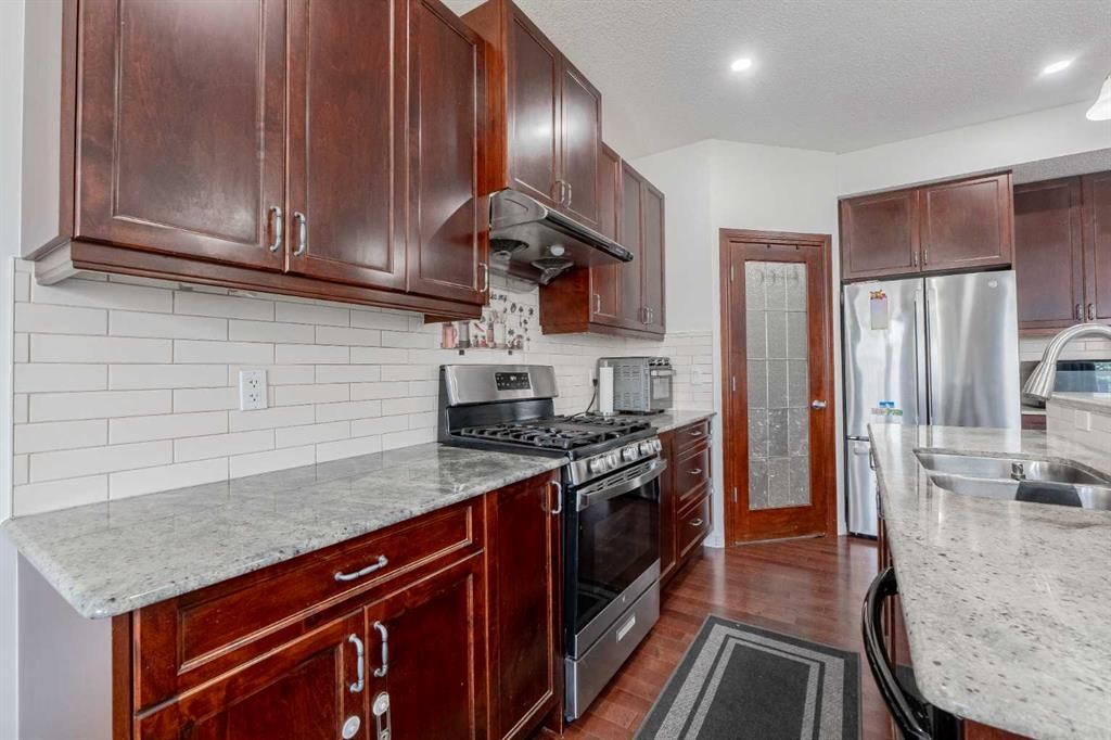 482 Skyview Ranch Way Ne, Calgary, AB - Indoor Photo Showing Kitchen With Double Sink