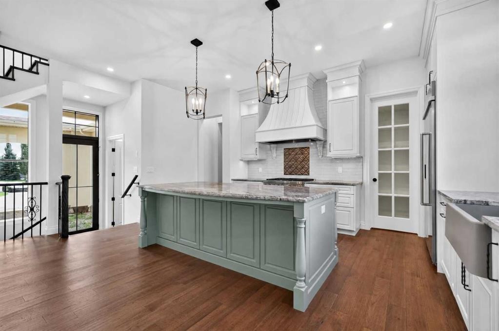 8 Spring Valley Lane Sw, Calgary, AB - Indoor Photo Showing Kitchen With Upgraded Kitchen