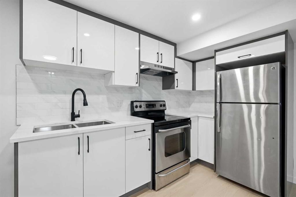 52 Penedo Place Se, Calgary, AB - Indoor Photo Showing Kitchen With Double Sink With Upgraded Kitchen