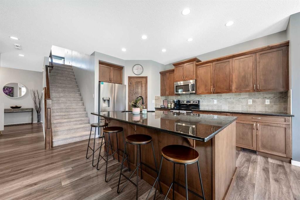 16 Brightoncrest Manor Se, Calgary, AB - Indoor Photo Showing Kitchen With Stainless Steel Kitchen With Upgraded Kitchen
