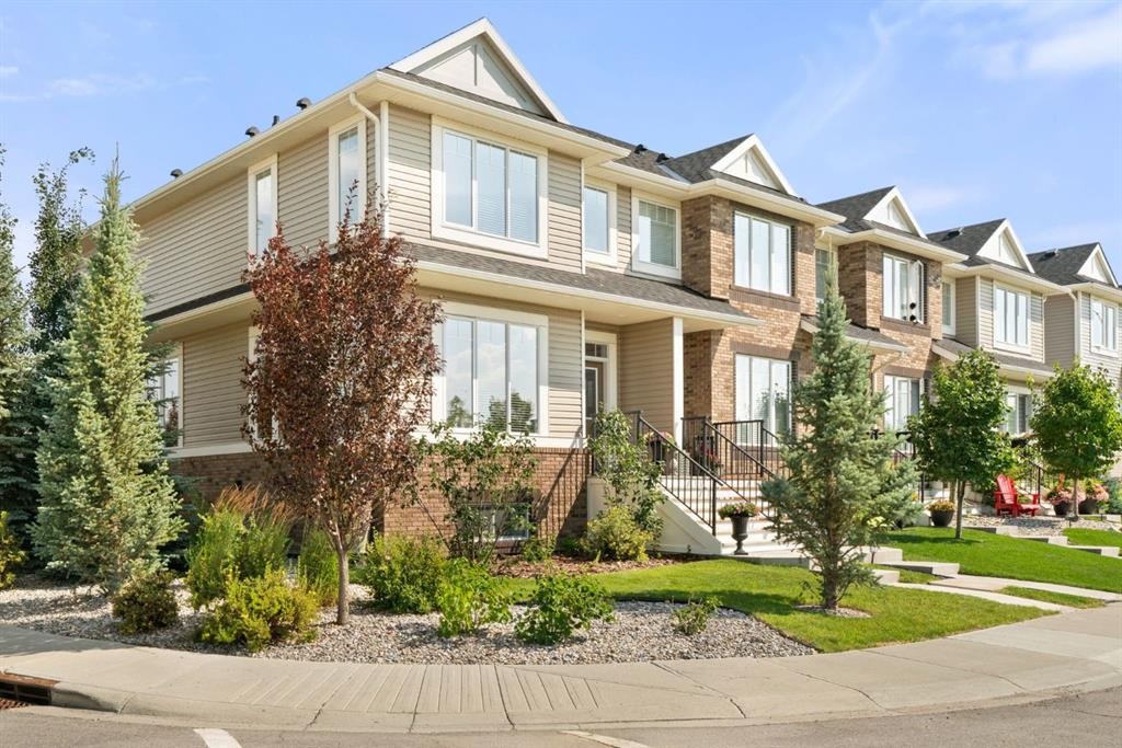 45 Willow Green Way, Cochrane, AB - Outdoor With Deck Patio Veranda With Facade
