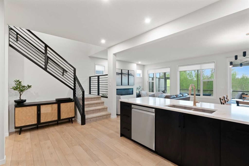 500 Cranbrook Gardens Se, Calgary, AB - Indoor Photo Showing Kitchen With Double Sink