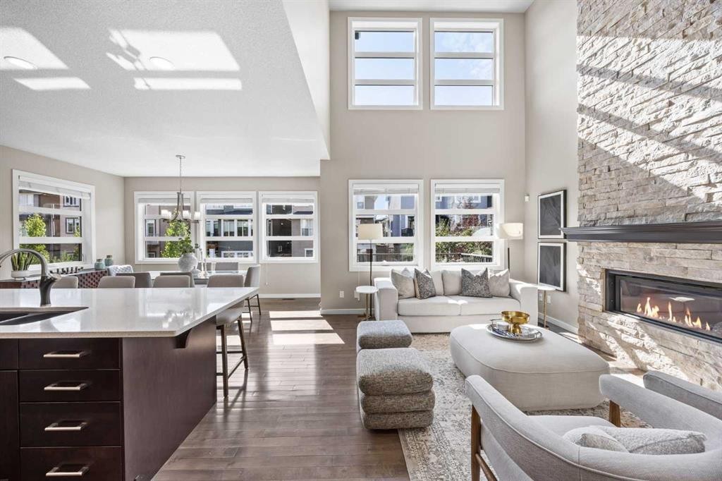 29 Aspen Summit Point Sw, Calgary, AB - Indoor Photo Showing Other Room With Fireplace