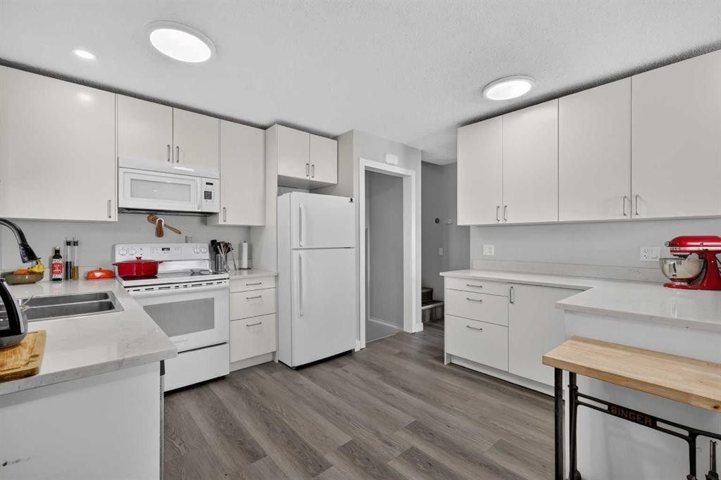 24 Penworth Crescent Se, Calgary, AB - Indoor Photo Showing Kitchen With Double Sink