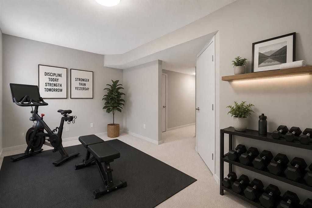 209 Copperpond Row Se, Calgary, AB - Indoor Photo Showing Gym Room