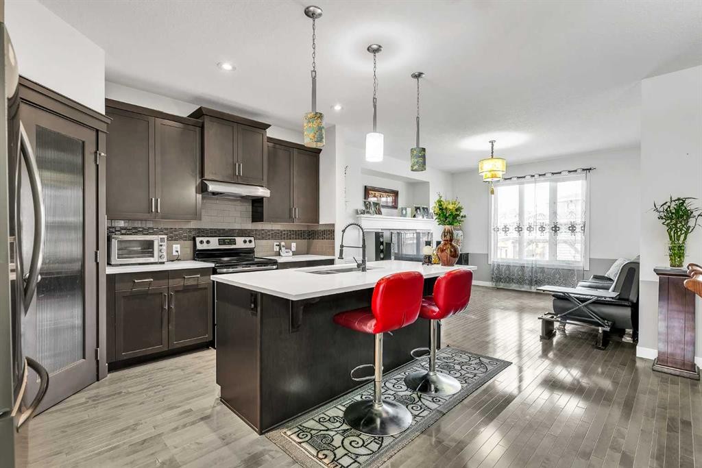 154 Redstone Common Ne, Calgary, AB - Indoor Photo Showing Kitchen With Stainless Steel Kitchen With Upgraded Kitchen