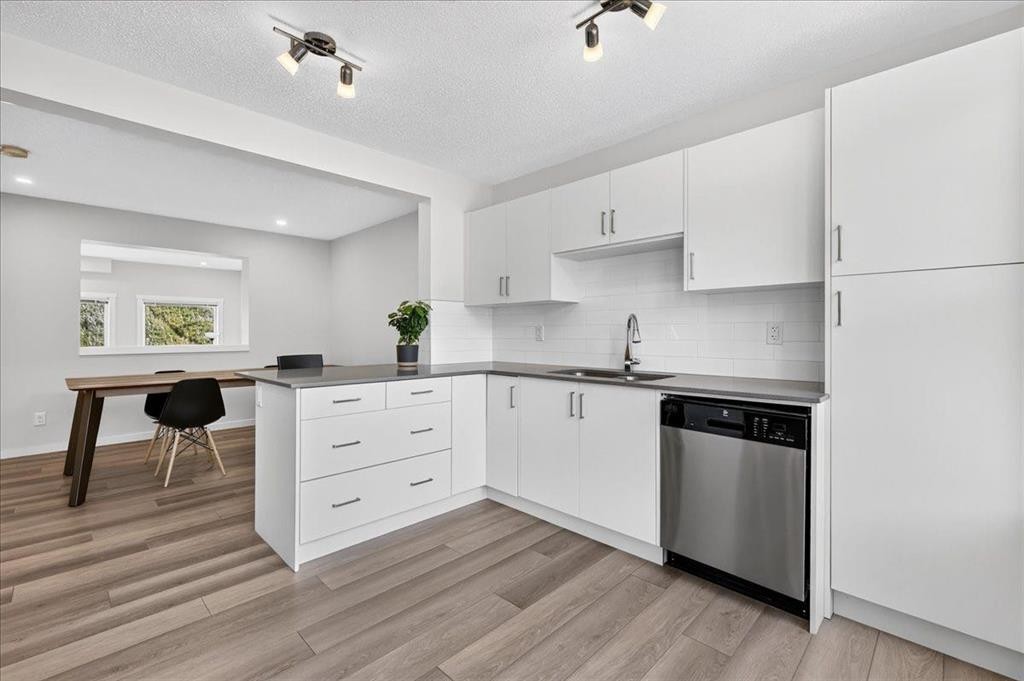 246 Cranbrook Square Se, Calgary, AB - Indoor Photo Showing Kitchen With Double Sink