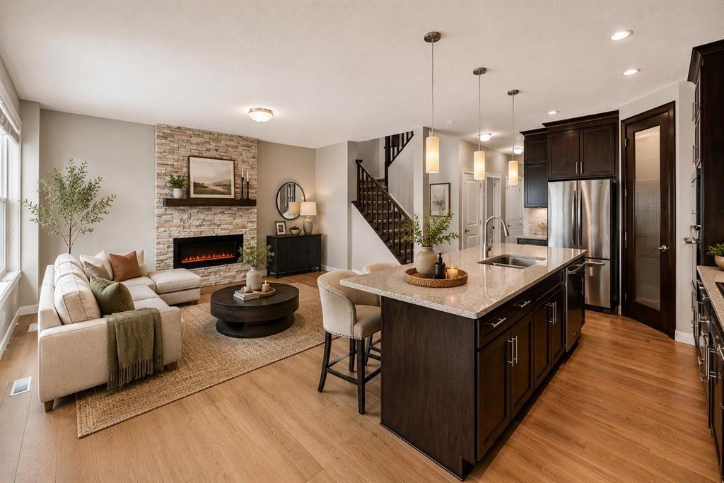 27 Redstone Heights Ne, Calgary, AB - Indoor Photo Showing Kitchen With Stainless Steel Kitchen With Upgraded Kitchen