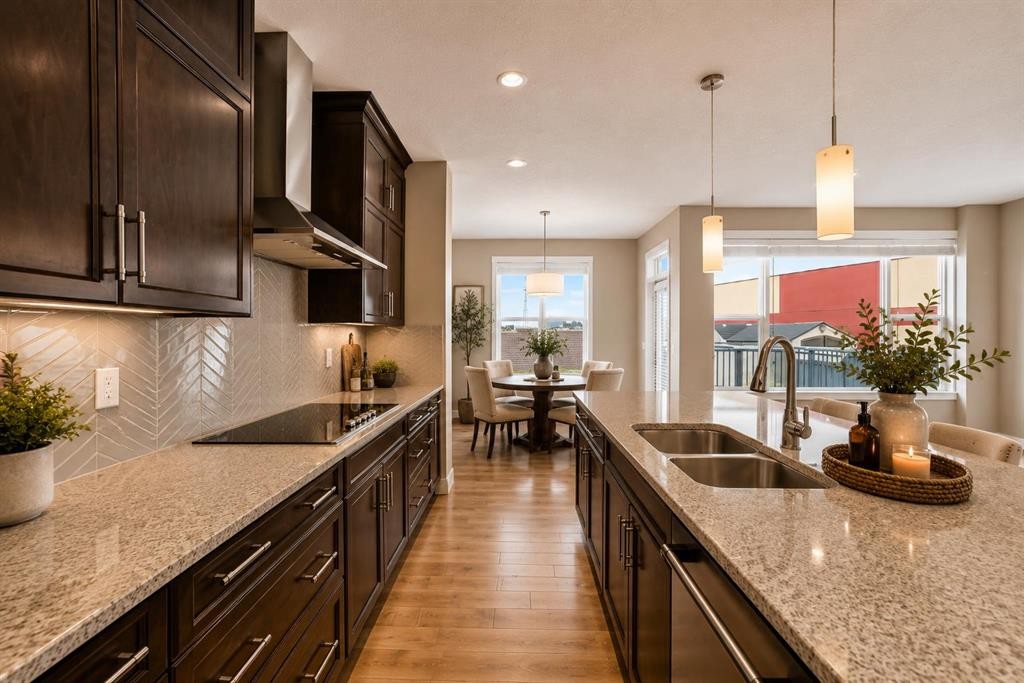 27 Redstone Heights Ne, Calgary, AB - Indoor Photo Showing Kitchen With Double Sink With Upgraded Kitchen