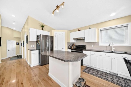 50 Somerside Manor Sw, Calgary, AB - Indoor Photo Showing Kitchen With Double Sink